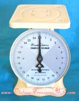 Kitchen Spring Scale, Vintage White American Family Scale, Dietary Scale 