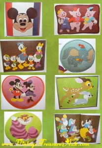 Walt Disney Characters Needlepoint Book by Lisbeth Perrone Vintage 1976  Hardcover Instructional Pattern Book 